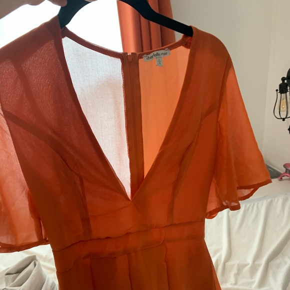 Charlotte Russe orange romper - Picture 2 of 7